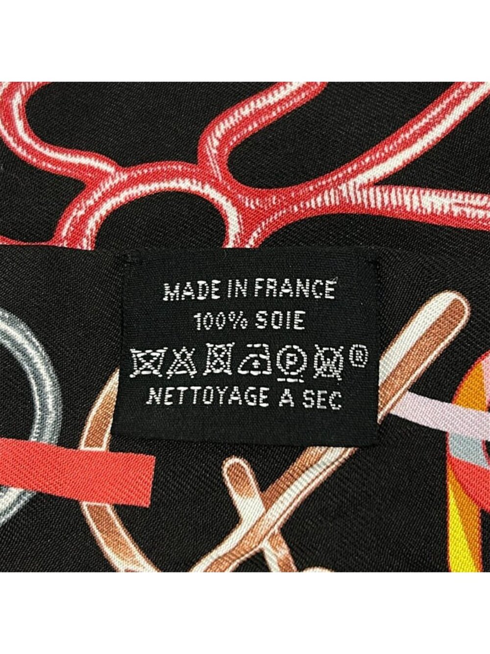 Hermes Scarf Twill Black Multi Ribbon Re Boucles - Picture 3 of 8